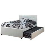 Poundex Full Bed with Roll-out Trundle